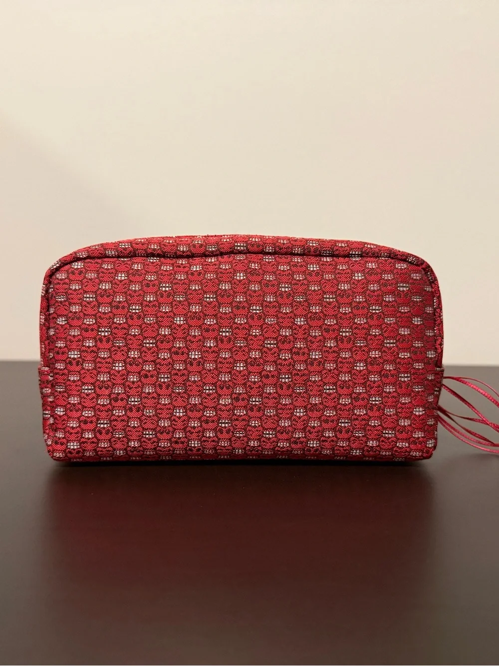 Pineda Covalin Tzompantli Toiletry Cosmetic Makeup Travel Pouch Red